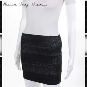 PLEASURE DOING BUSINESS Blk/Silver Metallic Skirt